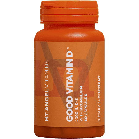 Mt. Angel Vitamins - Good Vitamin D, 2000 IU D-3 with Bromelain (60 Capsules)