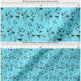 thumbnail image 2 of Soimoi Blue Cotton Cambric Fabric Leaves & Flower Printed Craft Fabric by the Yard 56 Inch Wide, 2 of 7