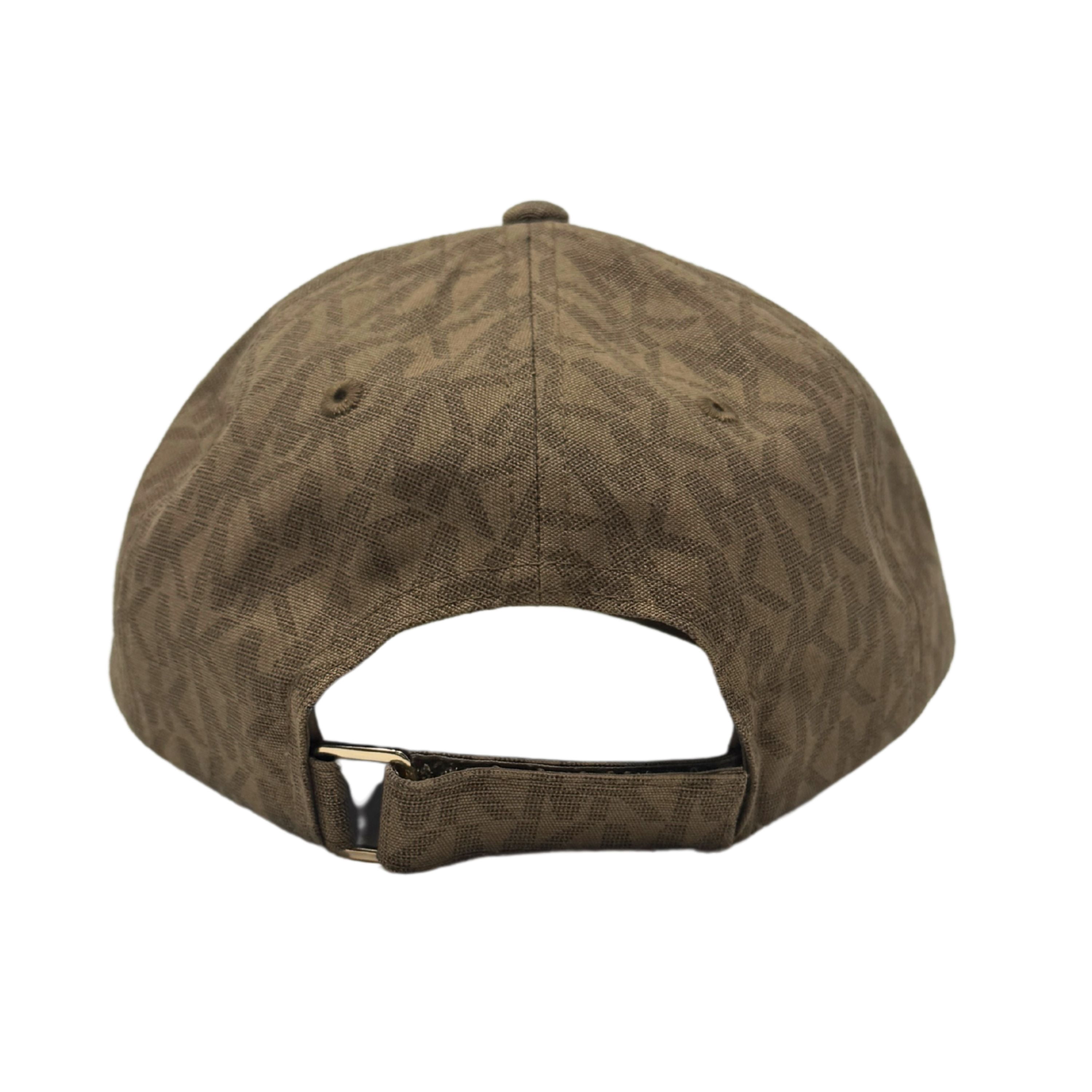 $68 Michael Kors Printed MK Logo Adjustable Baseball Cap Hat KHAKI color‎ Michael Kors Unisex MK Logo Baseball Hat Cap Brown One Size  main image 2