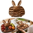 thumbnail image 4 of Forestwhale Easter Serving Tray Bunny Wooden Cheese Board Salad Plate 14" Decorative Board Reusable Dinner Plate for Snack Candy Food Fruit Platter Easter Gifts, 4 of 7