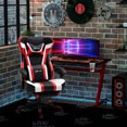 thumbnail image 2 of Vinsetto Chaise de Jeu de Course avec Oreiller de Soutien Lombaire de Massage aux Vibrations, Chaise d'Ordinateur à Dossier Haut avec Repose-Pieds, Hauteur Réglable, Rouge, 2 of 10