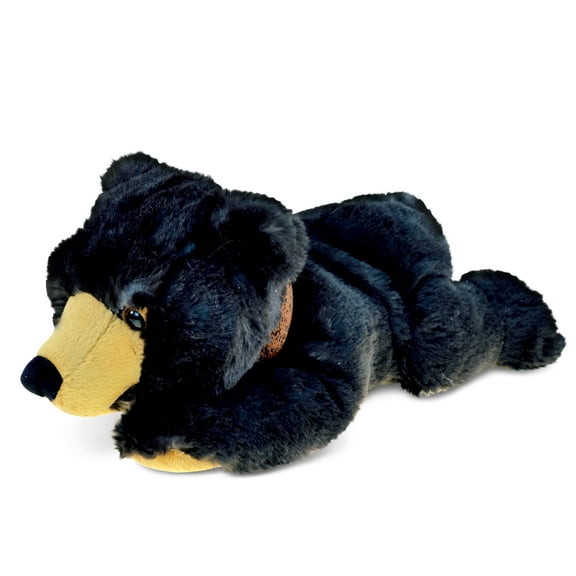 super soft plush lying wild black bear