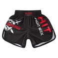 thumbnail image 3 of YONGHS Kids Boys Muay Thai Shorts MMA Kickboxing Tracksuit Bottoms Boxing Gym Workout Trunks Shorts Red Letter 7-8, 3 of 7