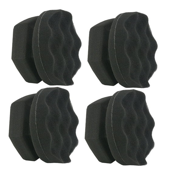 POPETPOP 4Pcs Wave Pattern High Fit Handy Polishing Waxing Sponge Car Tire Wax Size 3 (Black)
