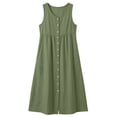 thumbnail image 6 of Horkkom Button Down Dress for Women Summer V Neck Sleeveless Maxi Dresses Casual Tank Beach Dresses with Pockets XXL, 6 of 9