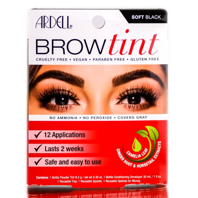 Kit de tinte para cejas Ardell Soft Black con extractos naturales