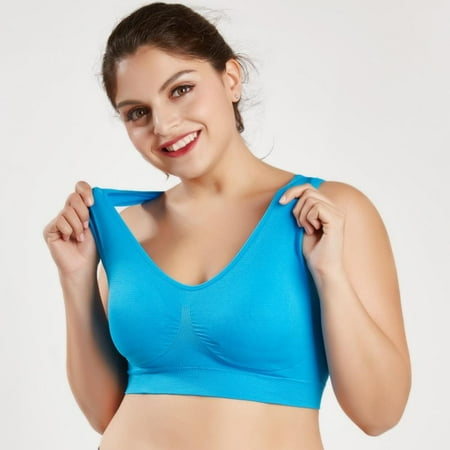 

Sports Bras for Women Plus Size Crop Tops Gym Wirefree Padded Yoga Bra Athletic Fitness Workout Tops