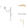 thumbnail image 1 of 1 Set Hoop Earring Cool Round Hip-hop Style Non Ear Piercing Lady Ear Clip for Daily Wear, 1 of 8