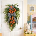 thumbnail image 6 of Wooowa Easter Carrot Bow Wreath, Spring Artificial Greenery Garland for Front Door, Wall, Window and Home Party Decor, 19.7 Inches, 6 of 9