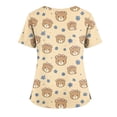 thumbnail image 4 of LHVUOA Scrub Tops Women Cute Kitty Dog Print Scrub Tops Plus Size Stretch Nursing Tops Soft Nurse Uniform Shirts with Pockets, 4 of 4