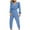 Blue, variant on Women Casual Jumpsuits V Neck Long Sleeve Playsuit with Belted Ladies Elegant Dungarees Summer Baggy Playsuits Bib Overalls Wedding Party Clubbing Romper