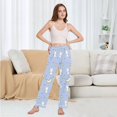 thumbnail image 6 of FORMRS Women's Pajama Pants with Pockets Soft Comfy Loungewear Sleep Bottom, Sizes S-2XL, Blue Cartoon Rabbit Pattern, 6 of 8