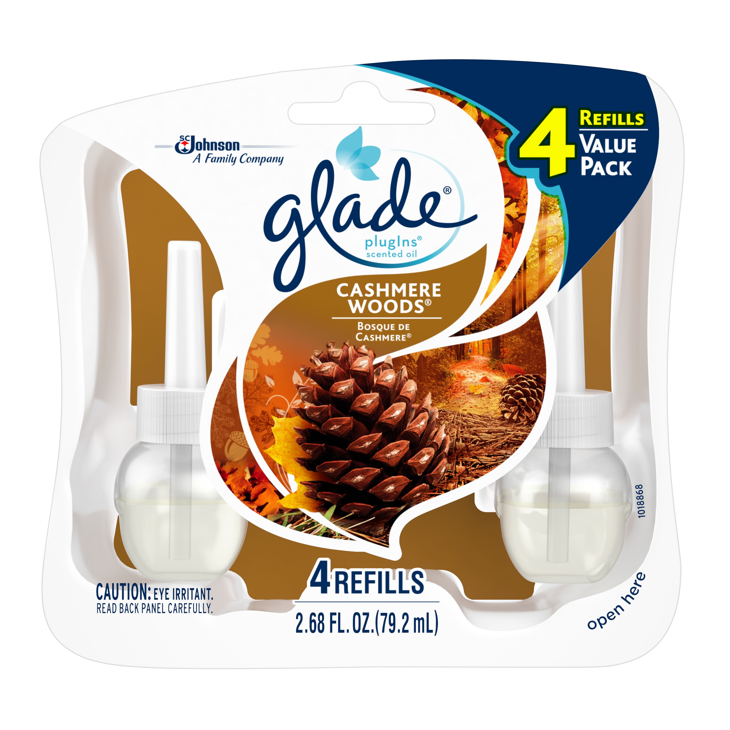 Glade PlugIns Scented Oil Air Freshener Refill, Cashmere Woods, 4