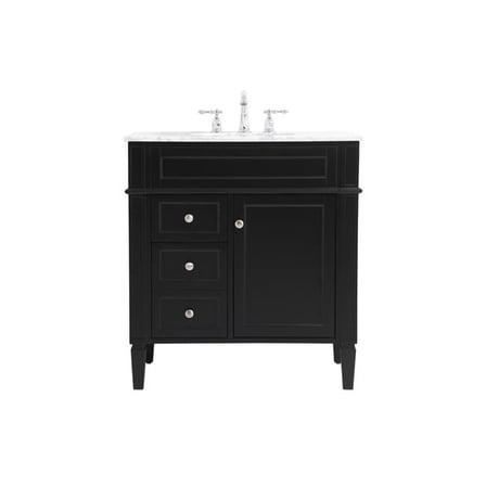 32 in. Single Bathroom Vanity, Black