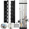 thumbnail image 1 of SNNROO Fishing Vertical Rod Holder  Wall Mounted Vertical Fishing Pole Rod Holder Rack for Garage  Fishing Rod Racks  6 Horizontal Fishing Pole Storage Organizer for Garage Car, 1 of 9