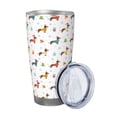 thumbnail image 2 of Fotbe winter Snowflake Dachshund Pattern 20 oz Tumbler Stainless Steel Vacuum Insulated Coffee Ice Cup Double Wall Travel Flask Leak-proof Coffee Cup-Straw Three-piece Set, 2 of 8