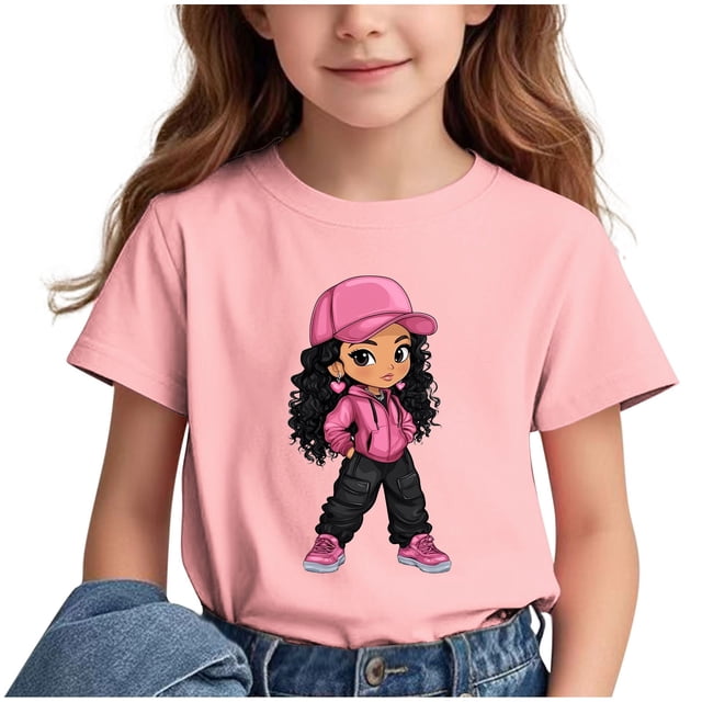 GreatBaby T-shirt Respirant pour Enfants avec Manches Courtes pour Garçons Filles Rentrée des Classes Saison Col Rond Manches Courtes Hauts Décontractés Polyvalents pour Extérieur (Rose2,14 Ans)
