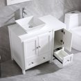 thumbnail image 4 of Wonline 36" White Bathroom Vanity Cabinet and Ceramic Vessel Sink, Equipped with Chrome Faucet Drain and Mirror Vanities Set, 4 of 5