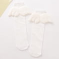 thumbnail image 2 of SPRING PARK Kids Girls Candy Color Cute Angle Wing Elastic Knee High Socks Cotton Stockings Casual Outdoor Leg Warmers, 2 of 7