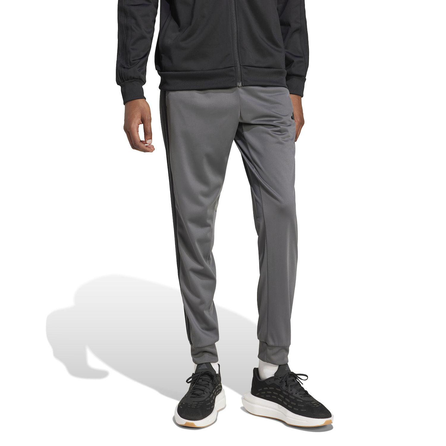 Men's adidas 3-Stripes Tricot Jogger Track Pants Color: Black Black Size: XL