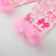 thumbnail image 6 of ITSAME Girls Loungewear Outfit 2-Piece Bow Print Button Down Lapel Shirt and Pants Fall Winter Casual Sleepwear Set Pink Size 2T, 6 of 9