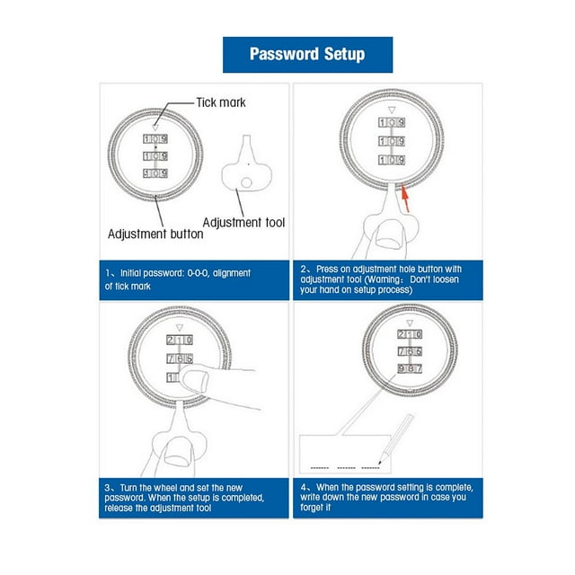 3 Digit Password Lock Zinc Alloy Steel Cam Lock Cabinet Locker for Drawer Mailbox with Easy to Set Combination Keyless Security