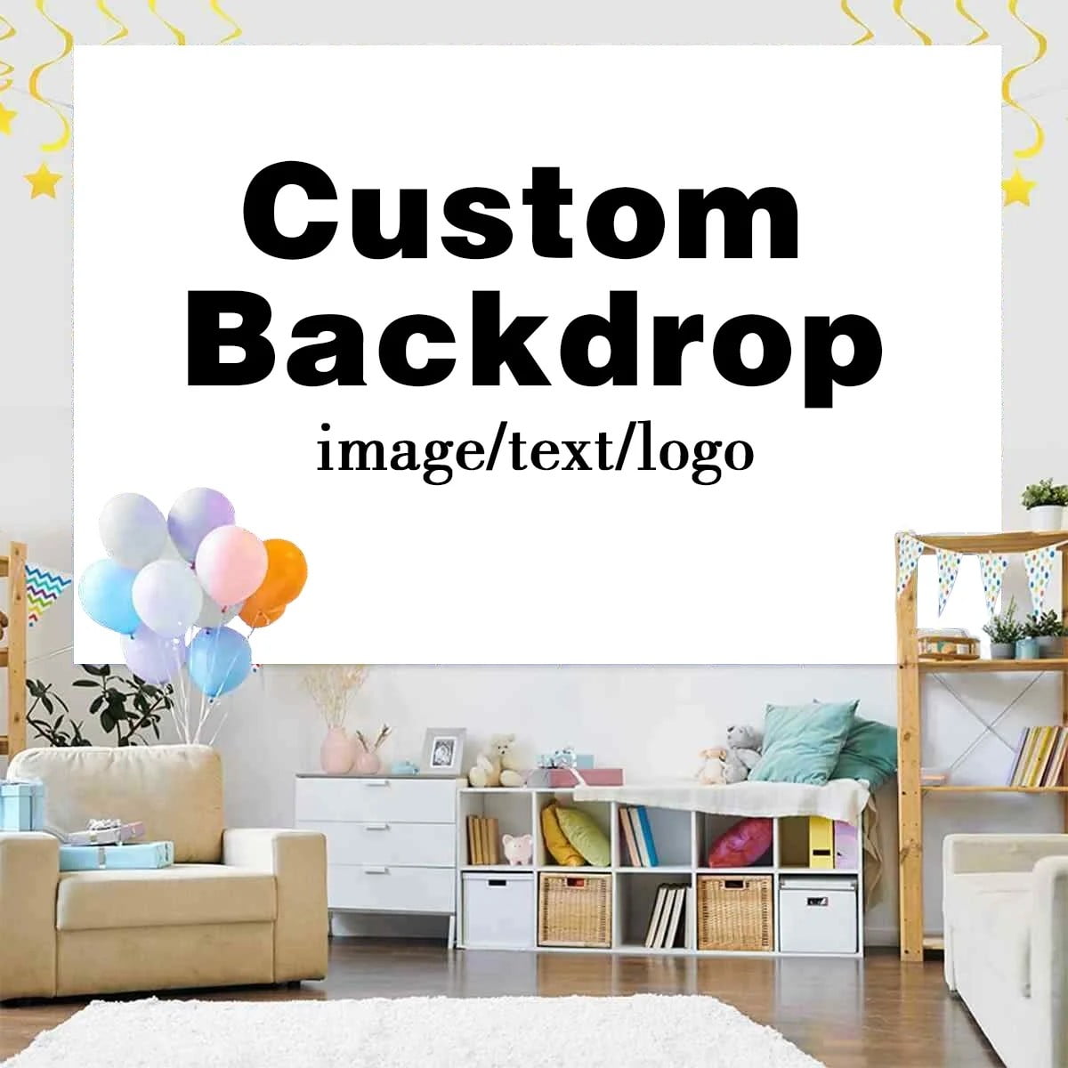 Custom Backdrop 10 x 8 ft ，Personalized Birthday Background, Upload Picture Text Banner for Event Birthday Baby Shower Bridal Shower Party Photography Supplies Decor
