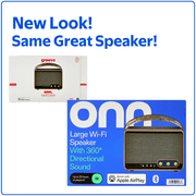 onn Large Wi-Fi Speaker with 360-Degree Directional Sound, Black