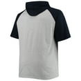 thumbnail image 3 of Men's Heathered Gray/Navy Chicago Bears Big & Tall Raglan Short Sleeve Pullover Hoodie, 3 of 3