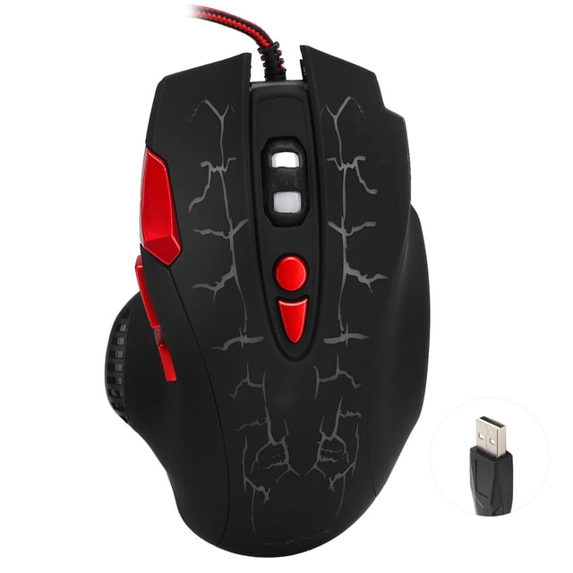 Ratón para juegos con cable USB, 8 teclas, DPI de 4 velocidades ajustable con luz respiratoria, dispositivo informático G550 Crackle