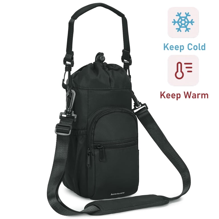 Narwey Insulated Water Bottle Sling Bag, 32-40oz Black photo 1