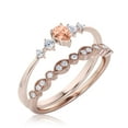 thumbnail image 3 of Dazzling Minimalist 1.55 Carat Pear Cut Morganite And Diamond Moissanite Classic Engagement Ring, Affordable Wedding Ring in 10k Solid Rose Gold, Gift For Her, Promise Ring, Bridal Set, Matching Band, 3 of 3