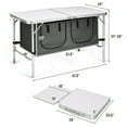 thumbnail image 2 of Gymax Folding Camping Table Aluminum Height Adjustable w/ Storage Organizer Grey, 2 of 10