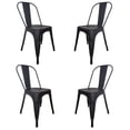 thumbnail image 1 of Set De 4 Sillas Tolix Metálicas Vintage Para Comedor Restaurante Exterior Interior negro, 1 of 9