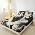 thumbnail image 4 of jejeloiu Japanese Samurai Twin Sheet Set,Western Dragon White Cherry Blossom,Luxury Decor For Boys,3-Piece, 4 of 7