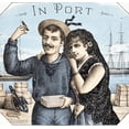 thumbnail image 2 of Unknown 27x26 Gold Ornate Wood Framed with Double Matting Museum Art Print Titled - In Port, 2 of 4