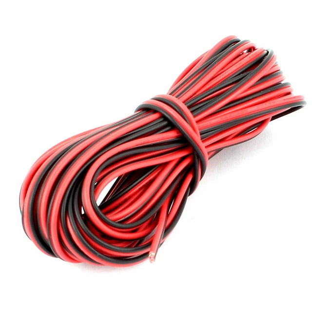 Unique Bargains Câble Électrique Isolé en PVC Noir Rouge 22AWG Intérieur Extérieur 6 Mètres de Long