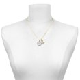 thumbnail image 2 of Delight Jewelry Silver-tone Circle with Cut Out Paw - Large Goldtone Crystal Initial - I - Charm Necklace, 17.5"+2", 2 of 4