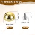 thumbnail image 2 of 50Pcs Dome Studs, 6mm Plastic Round Mushroom Flat Back Rivets, Gold, 2 of 6