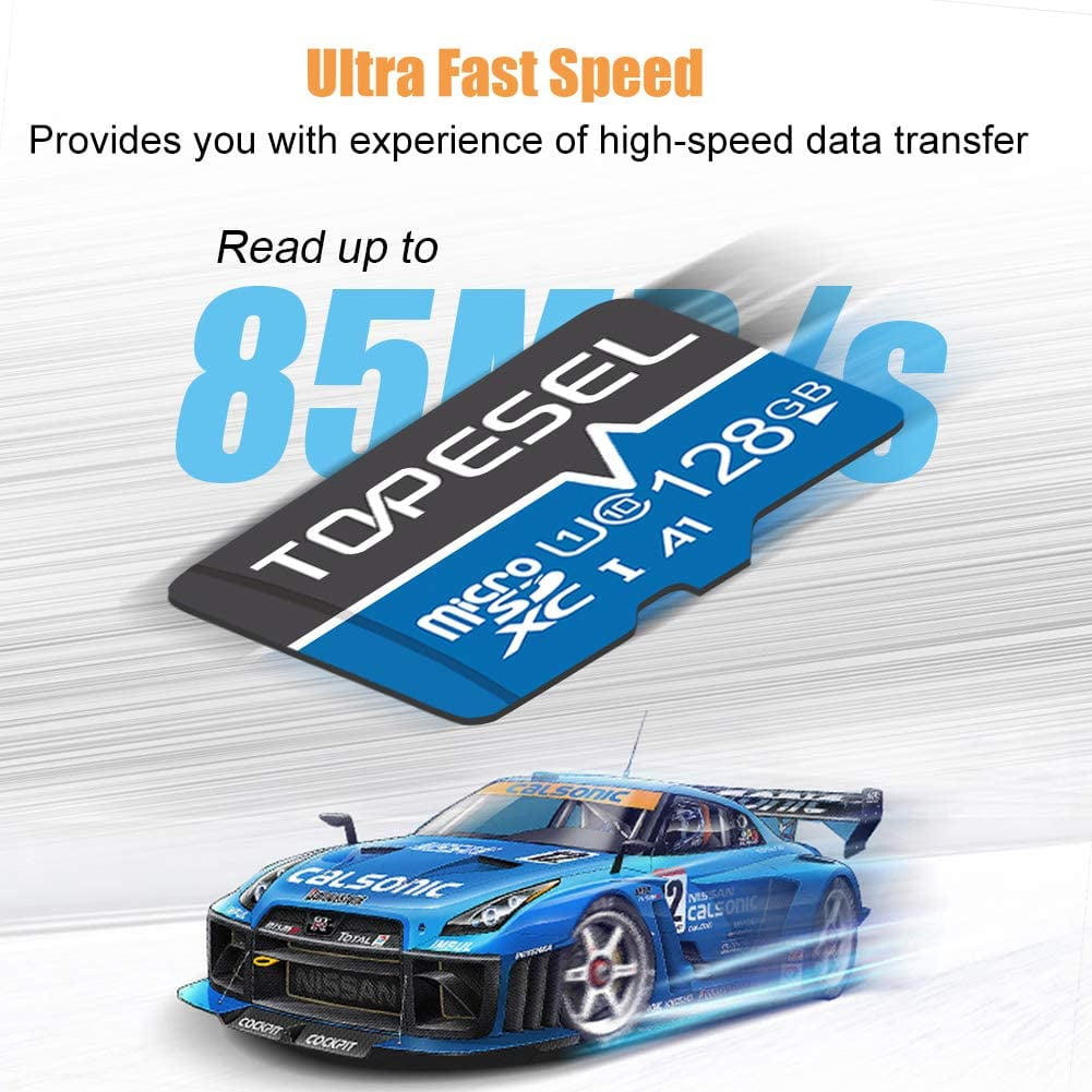 Topesel 128GB Micro SDXC Flash Memory Card with Adapter