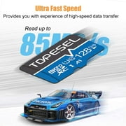 Topesel 128GB Micro SD Class 10 U1 Flash Memory Card with Adapter, 2 Total Count, Blue