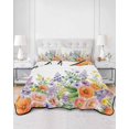 thumbnail image 2 of Twin XL Quilt Bedding Set, Pink Orange Flowers Reversible Summer Quilt 3 Pieces, Spring Floral Farmhouse Botanical Lightweight Bedspreads Coverlets with 2 Pillow Shams for All Seasons, 2 of 5