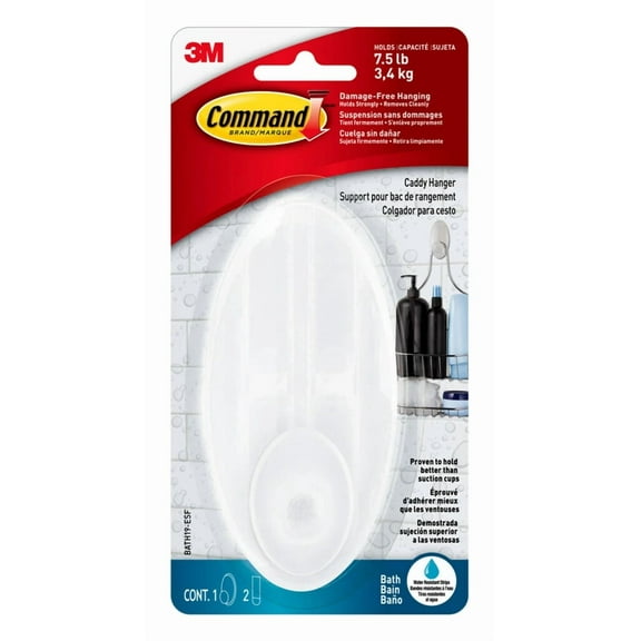 Command Caddy Hanger For Bathroom Organization With Damage Free Adhesive Strips