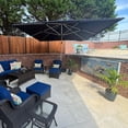 thumbnail image 3 of PURPLE LEAF 11FT Deluxe Square Patio Umbrella, Large Offset Cantilever Umbrella with 360° Rotation, Navy Blue, 3 of 14
