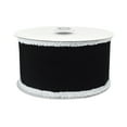 thumbnail image 4 of Homeford Christmas Velvet Fuzzy Edge Wired Ribbon, Black, 2-1/2-inch, 10-yard, 4 of 4