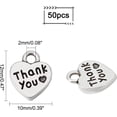 thumbnail image 3 of 20pcs Thank You Heart Charms Pendants Alloy Metal Love Charms Pendants for Valentines Day Thanksgiving Day DIY Necklace Bracelet Making (Antique Silver), 3 of 6