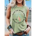 thumbnail image 2 of Summer Beach Tank Tops for Women Olive Green Vest (Color Picture and White Letters) XXL, 2 of 4