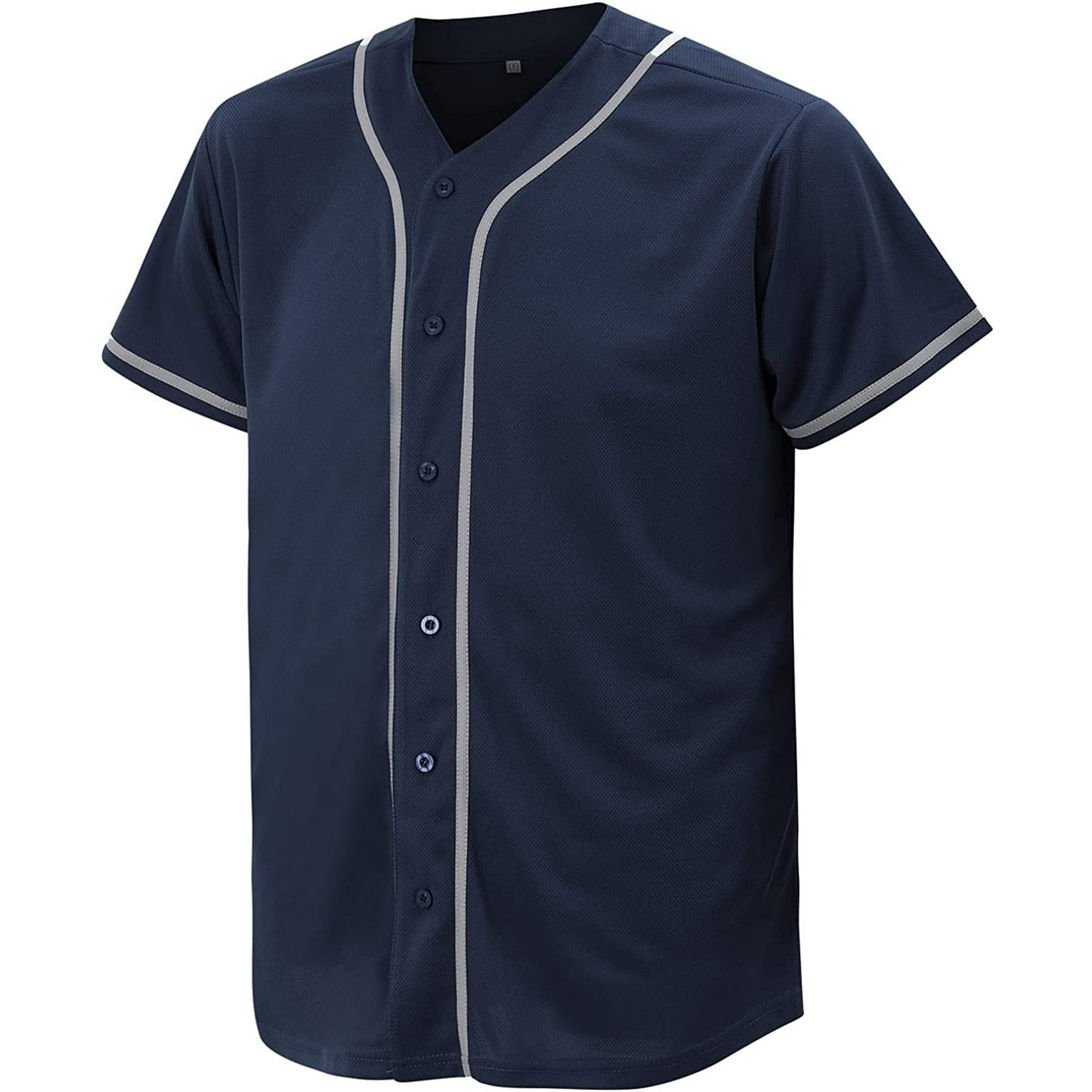 CUTHBERT Solid Baseball Jersey Shirt for Men and Women, Plain Short Sleeves  Button Down T-Shirt 