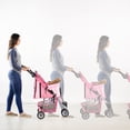 thumbnail image 4 of VIVO Pink 3 Wheel Pet Stroller / Cat & Dog Foldable Carrier Strolling Cart, 4 of 8