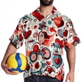 thumbnail image 4 of Valentine's Day Love Men's Short Sleeve Hawaiian Beach Shirt Casual Printed Button Down Summer Unisex Casual Shirt, 4 of 6
